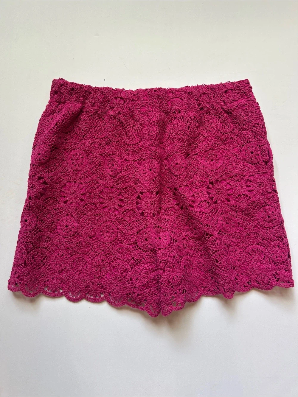 ANTHROPOLOGIE Maeve Crochet Eyelet Shorts size 6 in pink